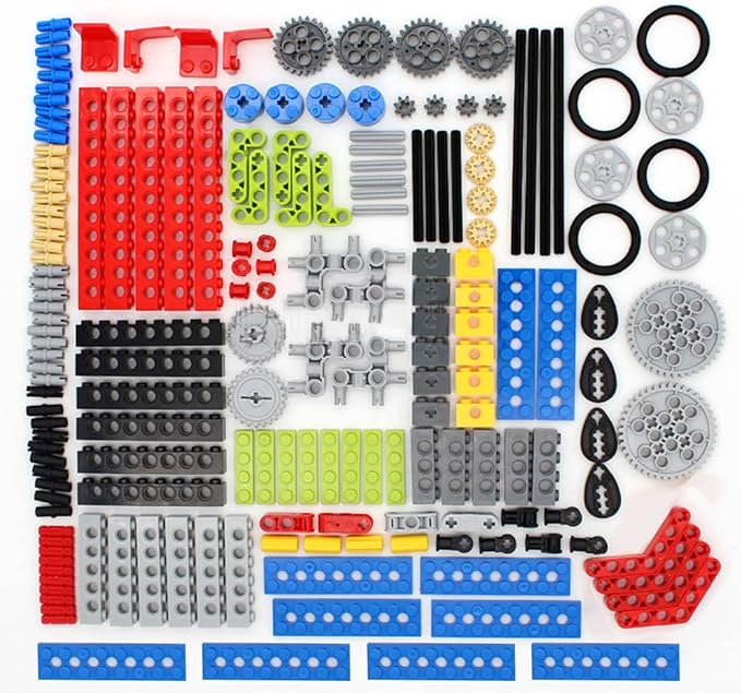 182PCS Gear and Axle Set for Technic Parts Compatible with Major Brand Technic Parts, DIY Gears Assortment Pack(Liftarm, Pins, Axles, Connectors) for Technic Building Blocks Set