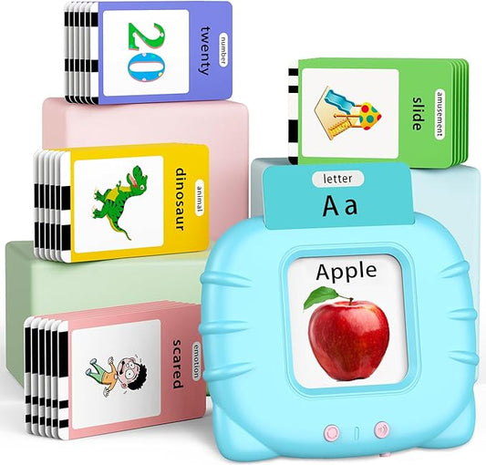 520 ABC Sight Words Talking Flash Cards with Number/Shapes/Letters/Colors, Etc, Preschool-Learning-Activities, Toddler Learning Toys for 1-6 Year Old Boys and Girls, Xmas/Birthday Gift, Blue