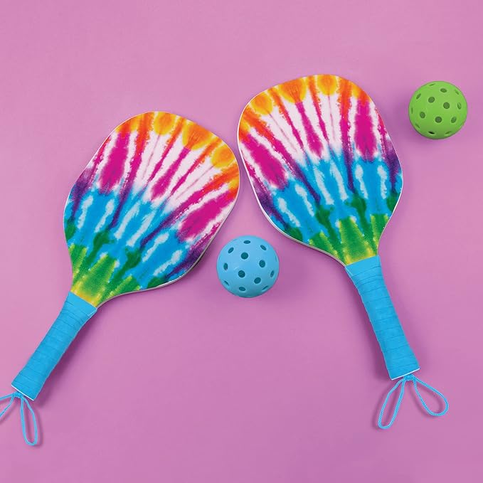 3C4G: Tie Dye 2 Person Pickleball Set - Play Pickleball Anywhere Your Heart Desires, Drawstring Dag Included, Make It Real, Three Cheers For Girls, Tween & Girls, Kids Ages 8+