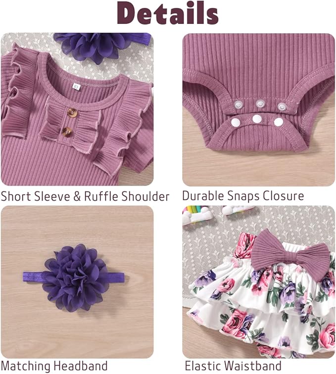 Aalizzwell Newborn Infant Baby Girls Summer Outfit