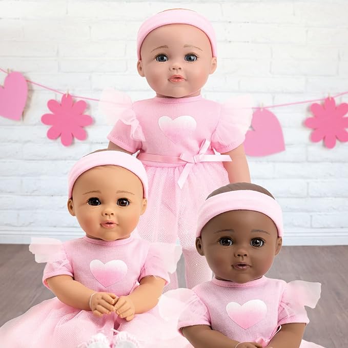 ADORA Enchanting Baby Ballerina Collection, 13-inch African-American Baby Doll Set with Pink Dress, Headband and Ballerina Shoes for Nurturing Pretend Play - Juliet