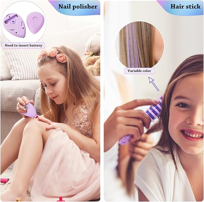 Kids Nail Polish Set for Girls,Kids Washable Makeup Girls Toys for 3 4 5 6 7 8 9 10 Year Old Girls