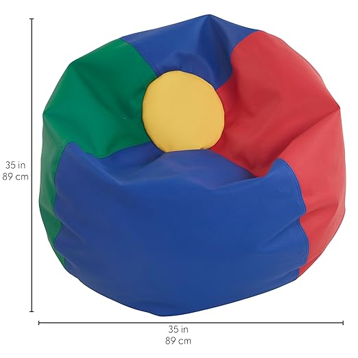 Factory Direct Partners 10478-AS SoftScape Classic 35" Junior Bean Bag Chair, Furniture for Kids, Libraries or Home - Assorted