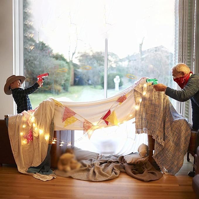 Kids Toys Cool Keychain Rubber Band Mini Metal Folding Rubber Launcher Toy with 60 Elastic Rubber Bands for Game Outdoor Activities (Blue)