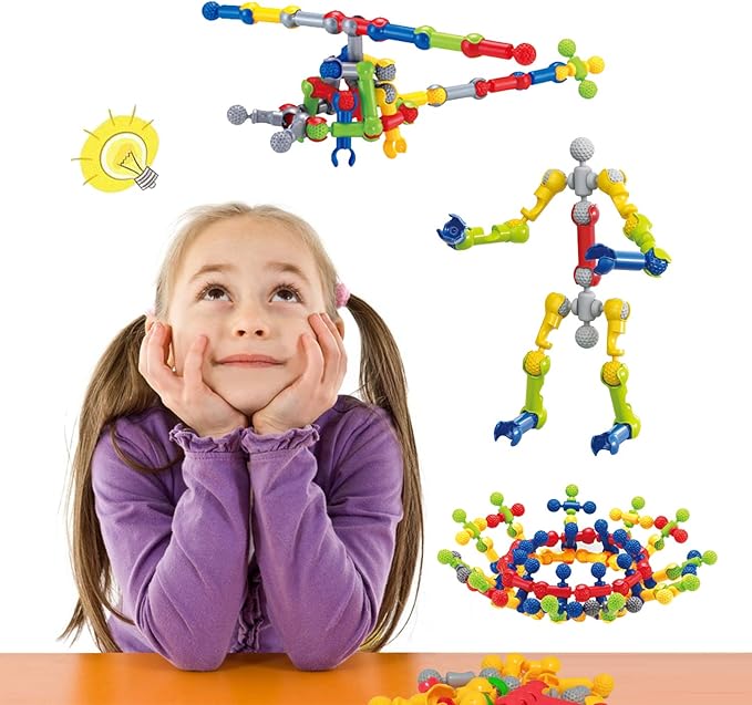 Kids Building Kit STEM Toys, 110 Pcs Educational Construction Engineering Building Blocks DIY Learning Set for Ages 3-10 Year Old Boys Girls, Best Gift for Children Creative Games Fun Play