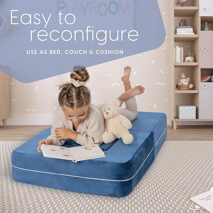 Milliard Kids Couch - Modular Kids Sofa for Toddler and Baby Playroom/Bedroom Furniture (Navy Small)