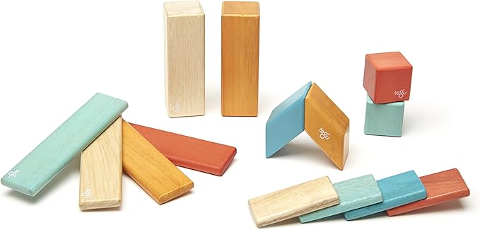 14 Piece Tegu Magnetic Wooden Block Set, Sunset