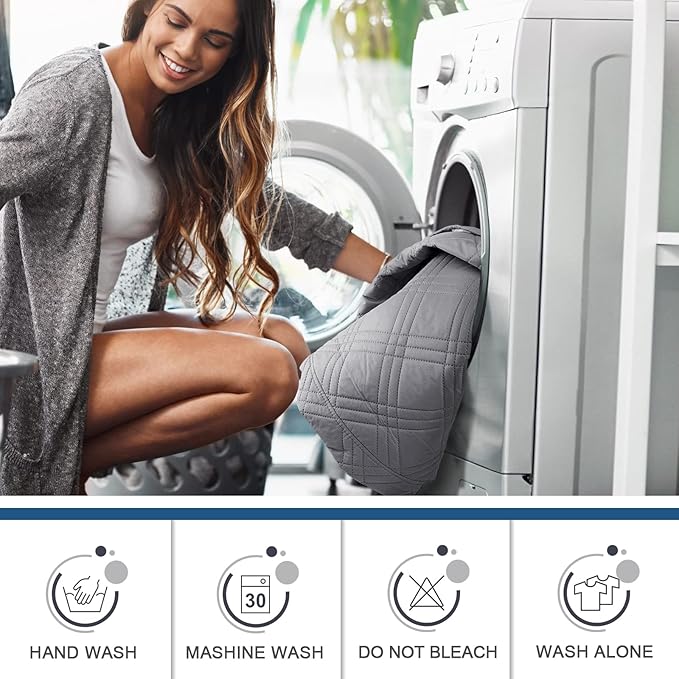 TAOCOCO 100% Waterproof Loveseat Recliner Cover, Non Slip Split Loveseat Covers for Reclining Loveseat with Elastic Straps, Washable Recliner Chair/Furniture Protector for Kids Pets(2 Seater, Gray)