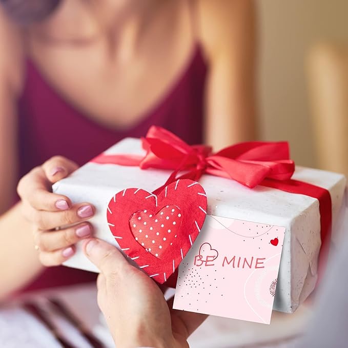 9 Pieces Valentine's Day Sticky Notes Valentine Heart Sticky Notes Self-Adhesive Note Pads Sticky Memo Notes for School Office Home Supplies Students Teachers Presents Valentine's Day