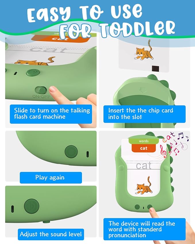 336 Words Reusable Writing Drawing Talking Flash Cards Montessori Toys for Toddlers, Pocket Speech Therapy Toys for Ages 1 2 3 4 5 6 Year Old Kids, Autism Learning Toy for Daughter Son Birthday Gifts