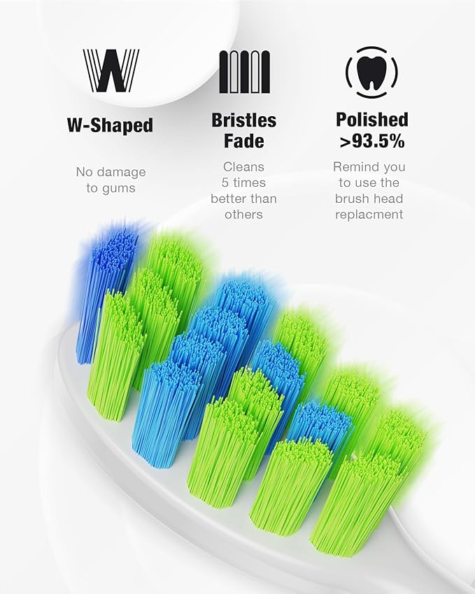 7AM2M Sonic Electric Toothbrush with 6 Brush Heads for Adults and Kids, One Charge for 90 Days, Wireless Fast Charge, 5 Modes with 2 Minutes Built in Smart Timer, Electric Toothbrushes(Orange)