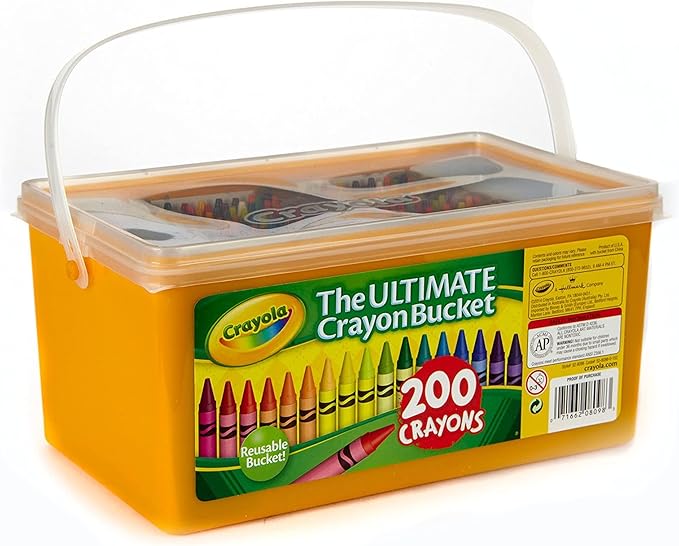 Crayola Ultimate Crayon Bucket, 200 Crayons, Duplicates of Favorite Colors, Gift for Kids