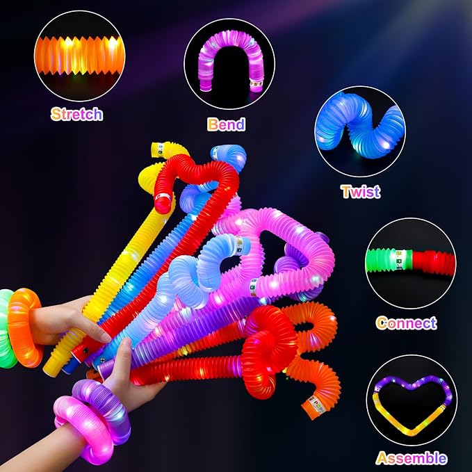 8 PCS Glow Sticks, Glow in The Dark Party Supplies, Light Up Party Favors, Glow Bracelets Necklaces, Neon Party Decorations, Valentine's Day Birthday Wedding Decorations