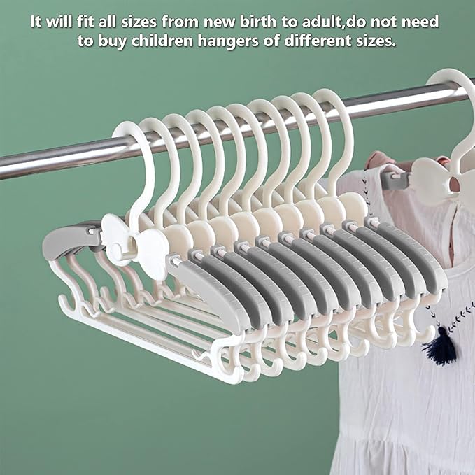 Kids Hangers for Closet - 30 Pack Baby Clothes Hangers, Adjustable Baby Hangers for Nursery, Cascading Plastic Childrens Hangers & Infant Hangers for Closet- Space Saving