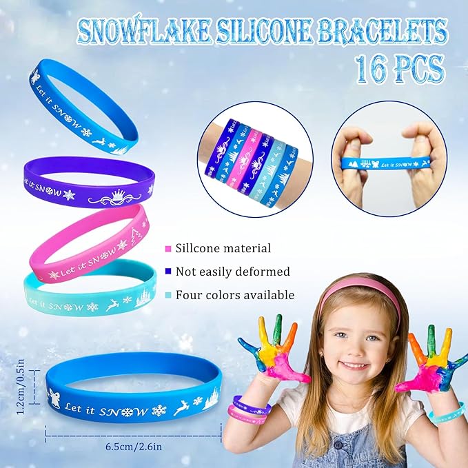 80 PCS Frozen Party Favors frozen birthday party decorations Invisible Ink Pen Mini Notebook Paper Gift bag Silicone Bracelet Keychain Frozen Stuffer Toy Gift