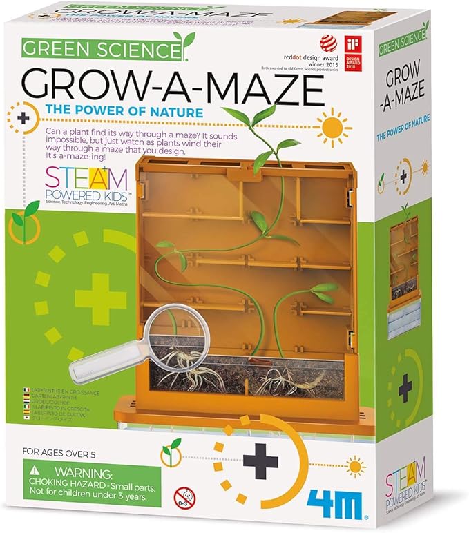 4M Green Science Grow A Maze Kit, Build A Plant Maze Science Kit, For Boys & Girls Ages 5+ , 5 x 4 nches
