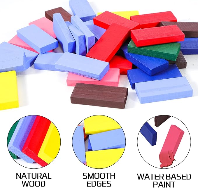 360 Piece Wooden Dominos Blocks Set,Dominoes Set for Kids,Domino Racing Toy Game,Colorful Dominos Tiles Domino Blocks Bulk,Dominoes Racing Tile Games,Kids Game Educational Play Toy for Birthday Party