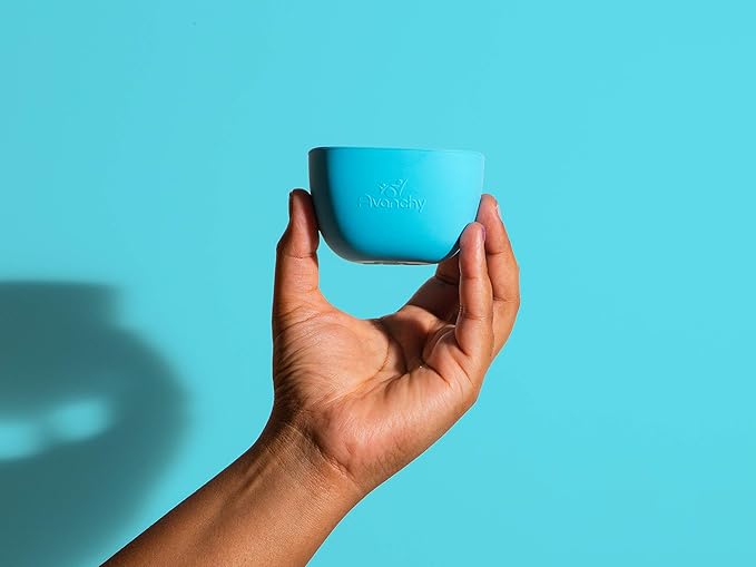 Avanchy Baby Bowls Silicone MINI Prep Bowl Set for Babies Kids Toddler for Feeding Food 4 oz, Yellow