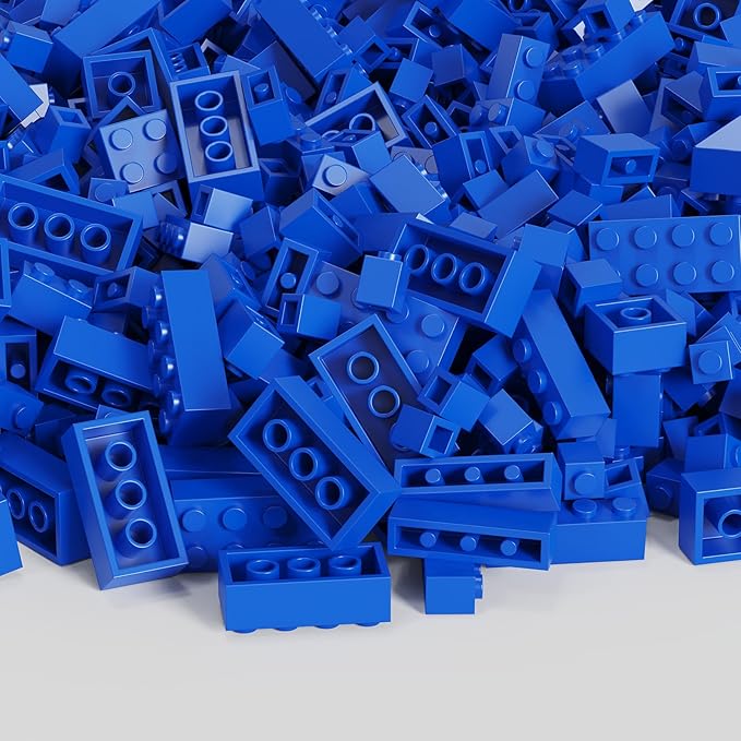 300 Pcs Classic Building Bricks, Blue Bulk Bricks,Compatible with Lego and Major Brands Parts and Pieces, Creative Building Block Toys for Boys Girls Ages 6 7 8 9 10 Year Old