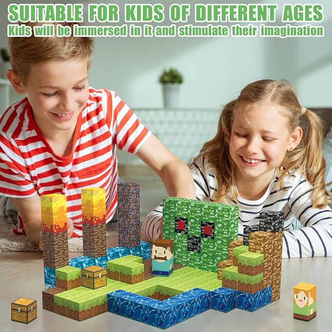 160 PCS Magnetic Blocks Building Toys, Build 3D Magnetic Building Blocks Set for Kids Ages 3+, Magnetic Blocks STEM Sensory Educational Christmas Birthday Gifts Construction Toys