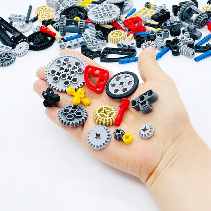 145 Pcs Building Blocks Parts Gear and Axle Set Connectors Wheels Liftarm Pins Accessories Brick Sets Toys Tight Fit with Major Brands…