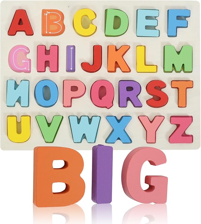 Alphabet Puzzle - Montessori Wooden Puzzles for Toddlers 1-5 | ABC Alphabet Puzzles Learning Toys for Toddlers 1-5 Alphabet Puzzle | Toddler Learning Toys Preschool Educational Gift for Kids