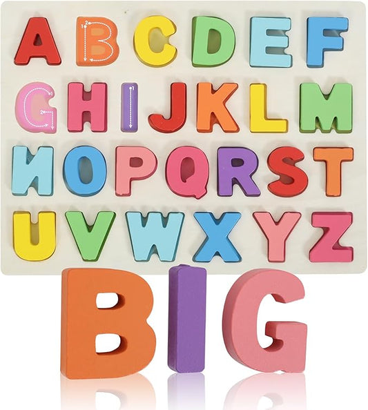 Alphabet Puzzle - Montessori Wooden Puzzles for Toddlers 1-5 | ABC Alphabet Puzzles Learning Toys for Toddlers 1-5 Alphabet Puzzle | Toddler Learning Toys Preschool Educational Gift for Kids
