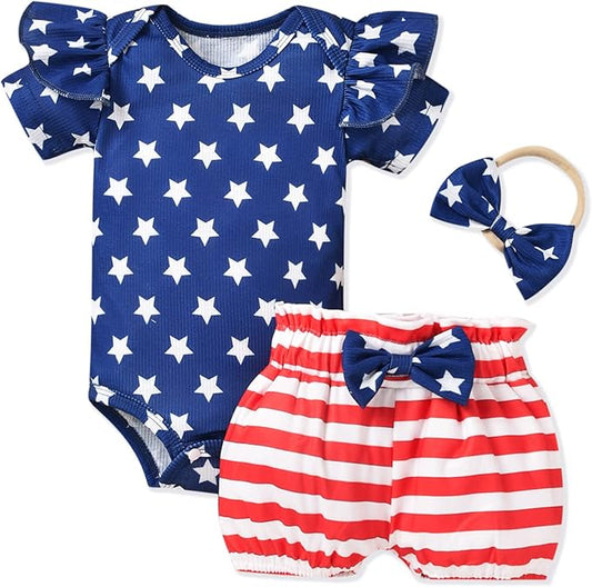 Aalizzwell Baby Girls Ribbed Bodysuit Bloomer Shorts Outfits Summer Clothes