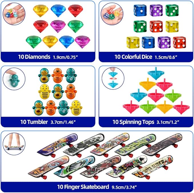 Amy&Benton 200PCS Treasure Box Toys Classroom Prizes Kids Birthday Party Favors Goodie Bag Fillers Pinata Stuffers Prize Box Items Gift Bag Fillers