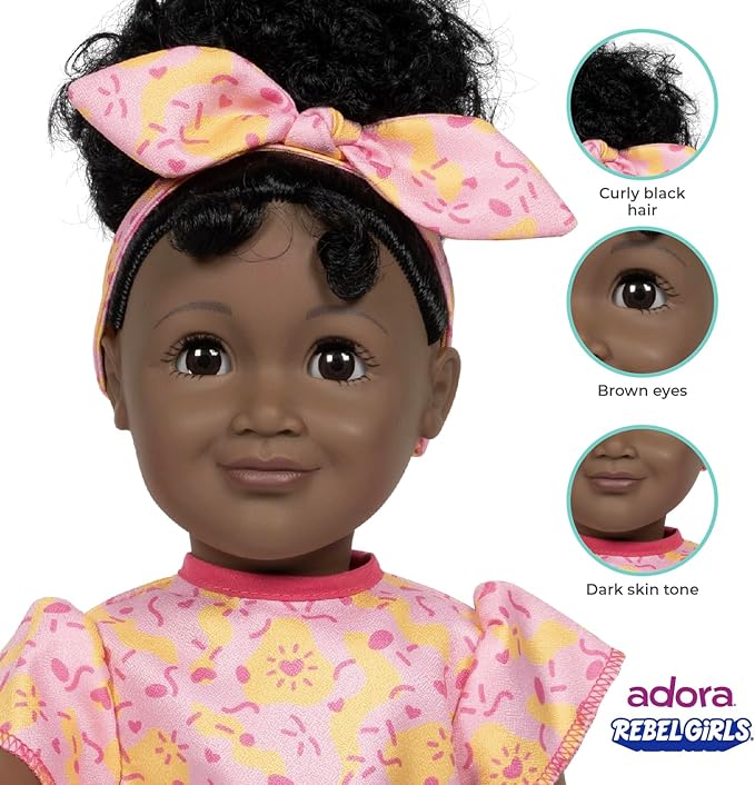 Adora 18" Rebel Girls Doll Collection - Inspired by Good Night Stories Rebel Girl Books - Premium Quality Soft and Movable Doll Body with Realistic Features - Leader