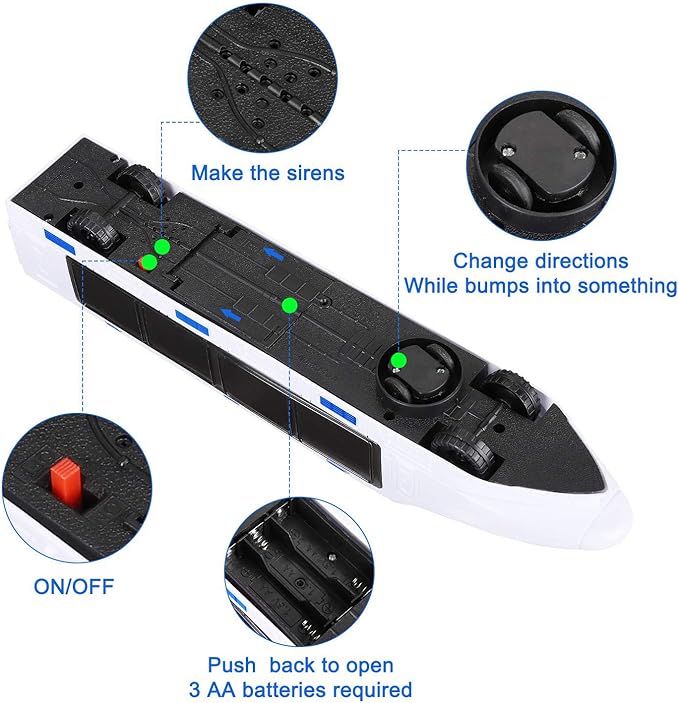 WEofferwhatYOUwant Electric Train Toy with Beautiful 3D Lightning - Monorail Train Set Battery Powered with Bullet Train Music and Bump and Go Action for Kids Ages 3 Years+