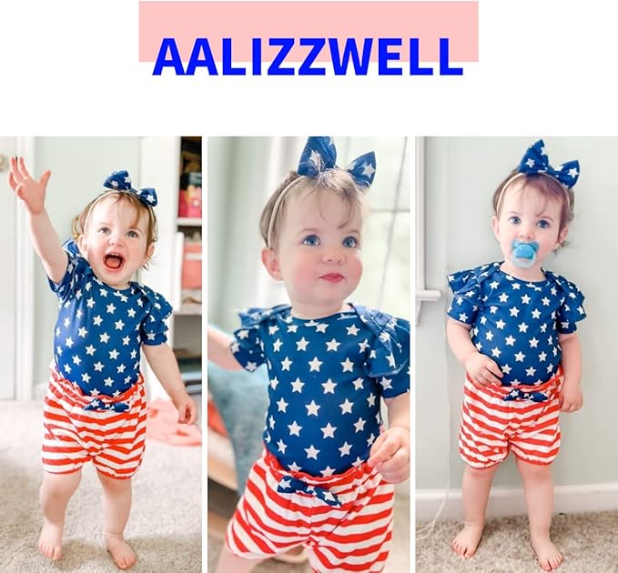 Aalizzwell Baby Girls Ribbed Bodysuit Bloomer Shorts Outfits Summer Clothes