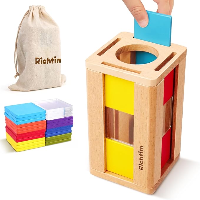 Montessori Toys for 2-4 Year Olds: Wooden Color Sorting Toys for Toddlers and Preschool Learning Activities, Fine Motor Development Sensory Toys, Educational Busy Board Gifts for 3-5 yr Boys and Girls