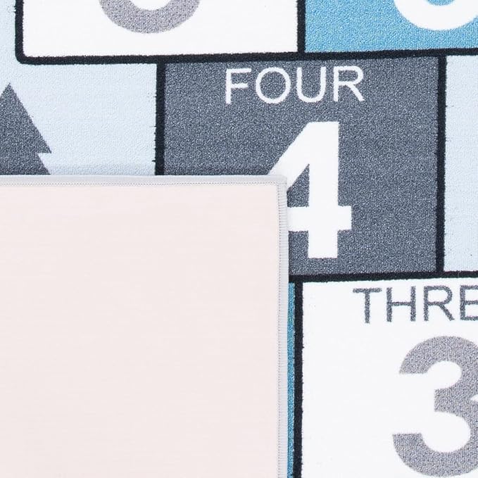 SAFAVIEH Kids Playhouse Collection Runner Rug - 2'2" x 8', Grey & Blue, Non-Shedding Machine Washable & Slip Resistant Ideal for High Traffic Areas for Boys & Girls in Playroom, Bedroom (KPH226F)