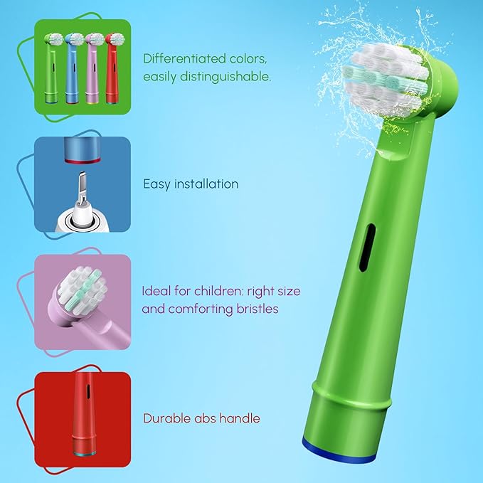 8 Pcs Electric Kid Toothbrush Replacement Heads Compatible with Braun Oral B
