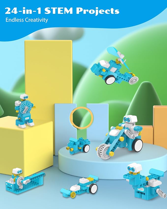 WhalesBot B3 Pro 24-in-1 STEM Card & Pen Coding Robot Kit for Kids, 99-Piece Educational Building Set with Interactive Storytelling, Ideal Toy Gift for Boys & Girls Ages 4-6