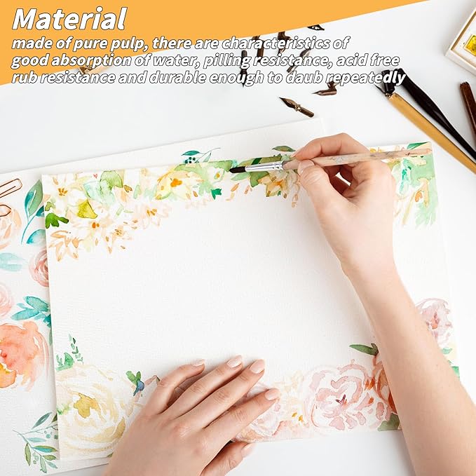 150 Sheets Watercolor Paper Bulk,White Water Color Paper for Kids Child Students Adults Artists Drawing-65LB/180GSM Art Paper-8.5 x 11 inch Painting & Craft Paper, Finger Paints, Watercolor, Tempera