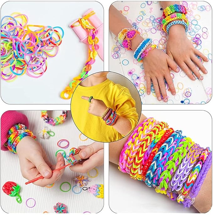3000PCS Loom Rubber Bands Kit with 75 Clips,5 Hooks, Premium Bracelet Making Kit for Kids Weaving DIY Crafting Gift(Green)