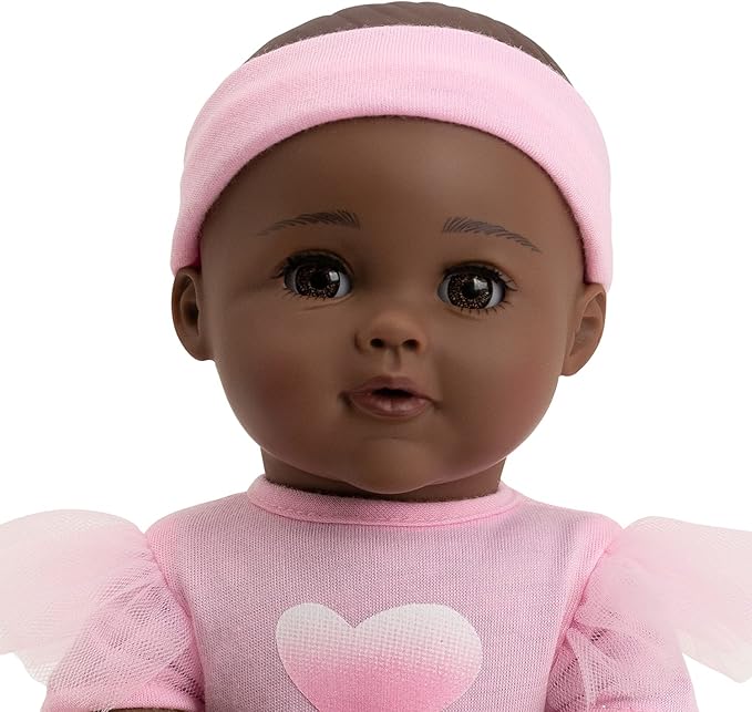 ADORA Enchanting Baby Ballerina Collection, 13-inch African-American Baby Doll Set with Pink Dress, Headband and Ballerina Shoes for Nurturing Pretend Play - Juliet
