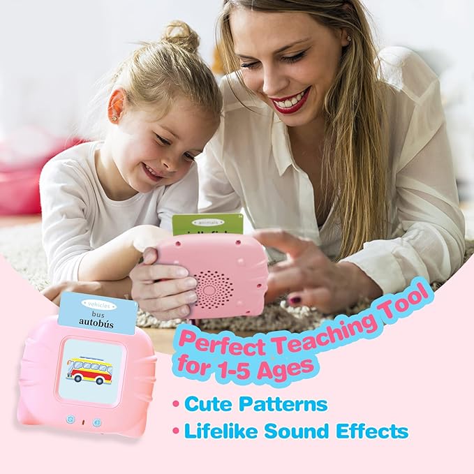 161 Cards Spanish Flash Cards for Kids,Bilingual Flash Cards for Toddler/Beginning - ABC,Numbers,Colors,Shapes Español/English Talking Flash Cards for Preschool,Kindergarten,Ages 1-8