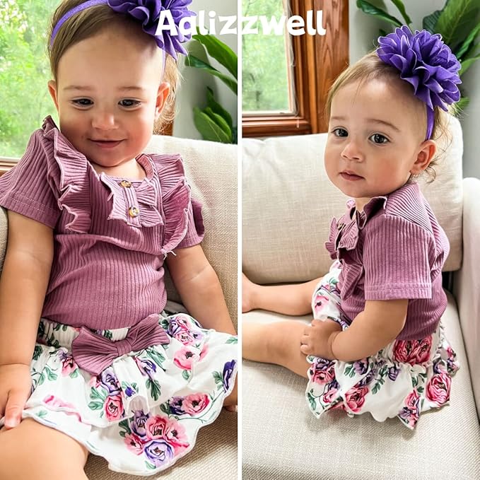 Aalizzwell Newborn Infant Baby Girls Summer Outfit