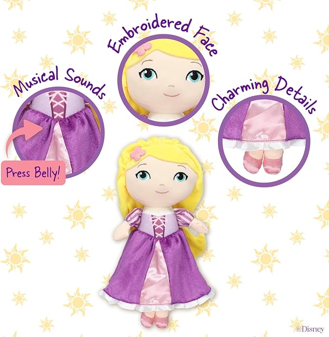KIDS PREFERRED Disney Baby - Rapunzel 12" Plush Doll with Musical Sounds - Tangled Collectable Stuffed Animal for Babies, Toddlers and Kids