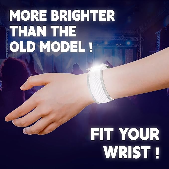 8 PCS LED Glow Bracelets, Light Up Wristbands - Halloween Glow in The Dark Party Bracelets Favors Supplies for Christmas, Concerts, Festivals, Game Prizes, Sports, Rave Accessories（White）