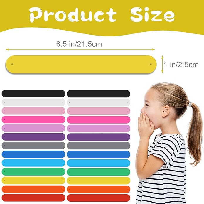 26 Pieces Rainbow Silicone Slap Bracelets, Soft and Safe Blank Silicone Slap Bracelet for Adults and Teens, Families Craft Kit Party Favors, 13 Colors