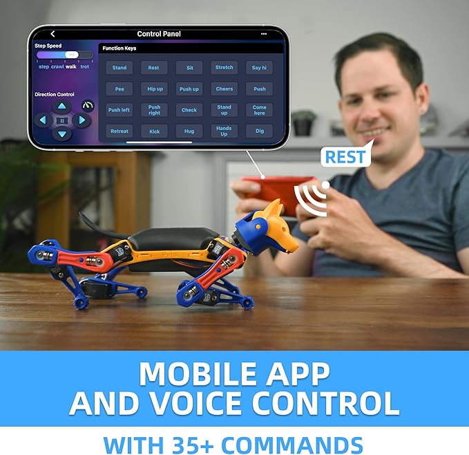 Robot Dog Bittle X (Pre-Assembled) | Robotics Kit | Coding Smart Robot Kit, Voice Control Smart IoT Robot | Programmable Quadruped Robot, Open Source Legged Robot, STEM & Robotics Education