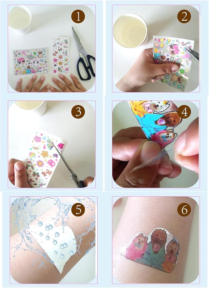 Kids Makeup Set Glitz Fun Tattoo DIY Set Glitter Tattoo Sets Playing Sticker Stencil Set Kids Toys for Birthday Gifts