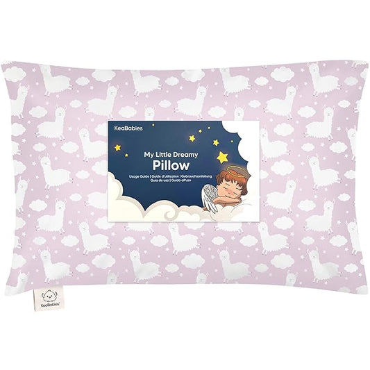Toddler Pillow with Pillowcase - 13x18 My Little Dreamy Pillow, Organic Cotton Toddler Pillows for Sleeping, Kids Pillow, Travel Pillows, Mini Pillow, Nursery Pillow, Toddler Bed Pillow (Alpacas)