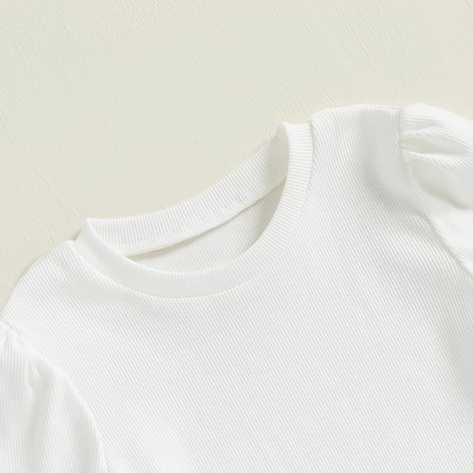 Fernvia Toddler Baby Girl Fall Winter Skirt Set Turtleneck Ribbed Long Sleeve T-Shirt Top & Plaid Skirts Dress 2Pcs Outfits