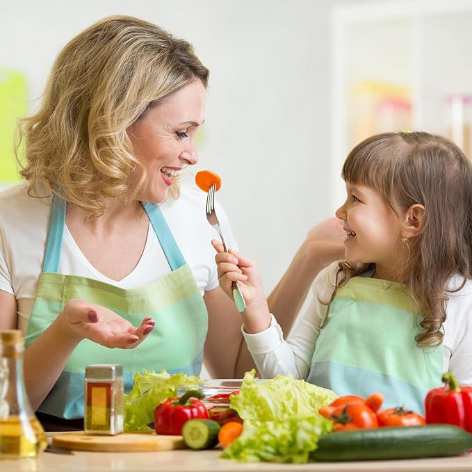 10 Pieces Toddler Utensils Kids Silverware Set, Kids Silverware Stainless Steel Childrens Safe Flatware Metal Baby Utensils Set Small Forks and Spoons for Self Feeding, Dishwasher Safe