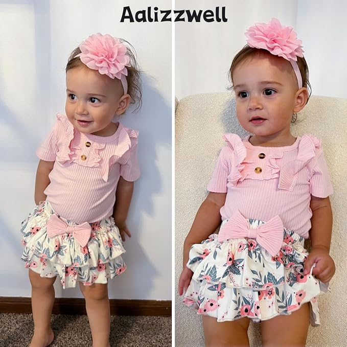 Aalizzwell Newborn Infant Baby Girls Summer Outfit